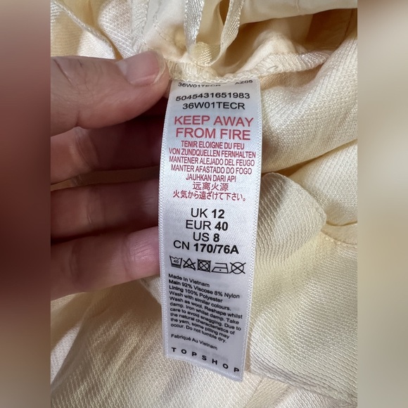 Topshop Ecru Stitch Wide Leg Pants - 8 - Picture 8 of 11